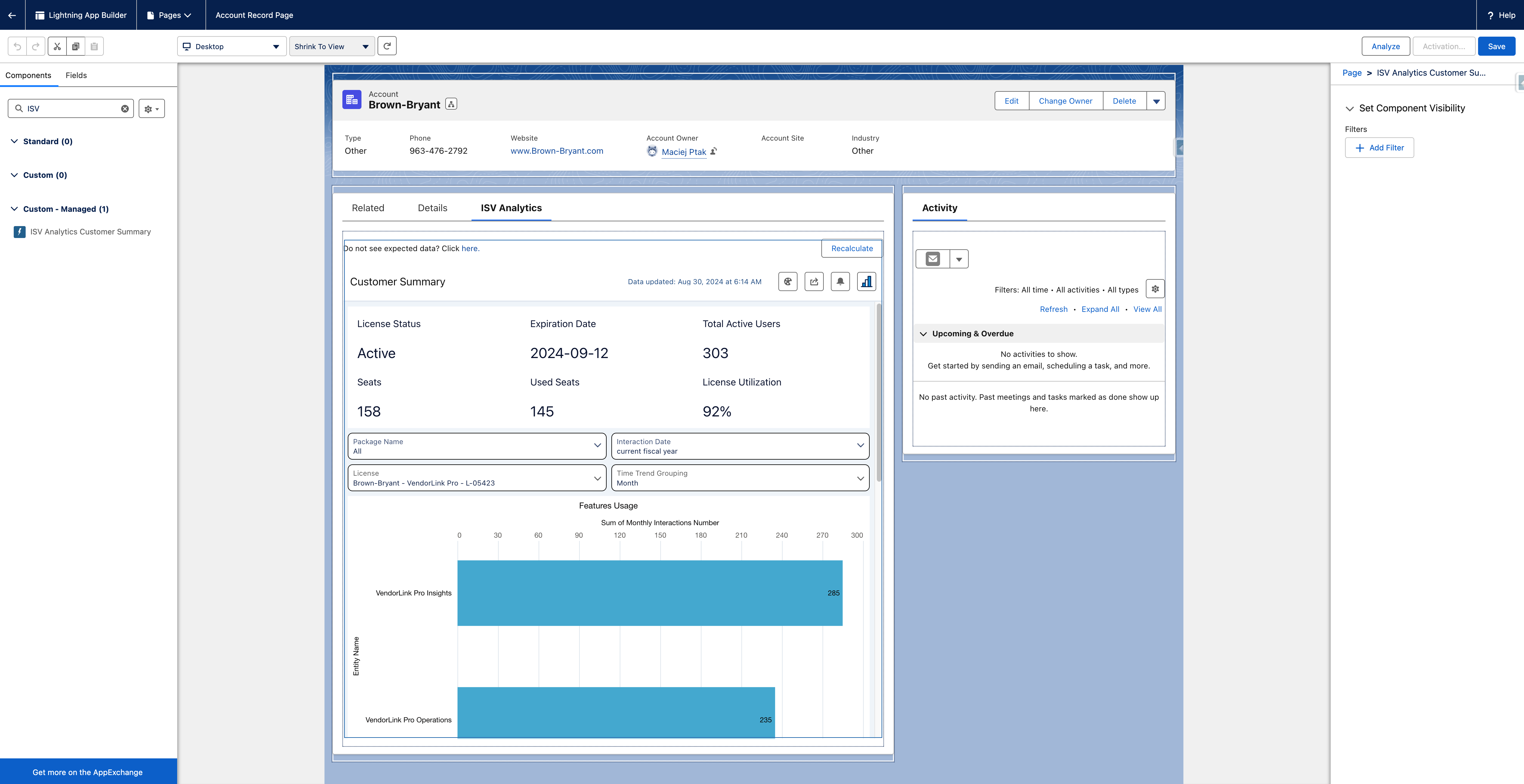 Customer Summary on record page